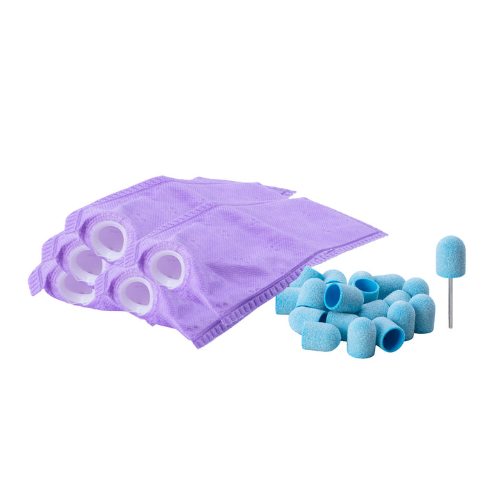 Exo Set Pedicure 5 Filtri, Supporto in Gomma 13 mm e 20 Blue Med Caps