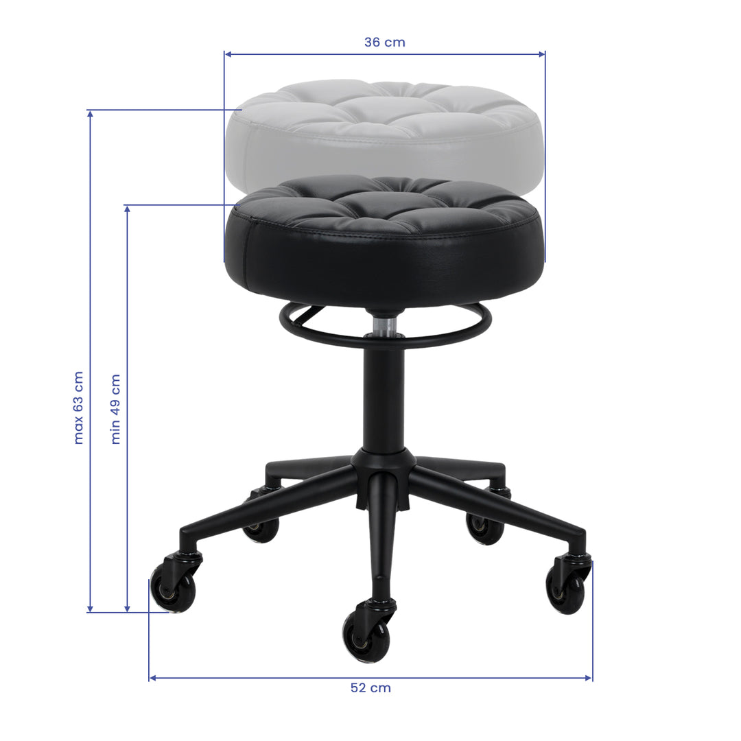 Sgabello con Ruote Gabbiano D054 Nero - immagine 6