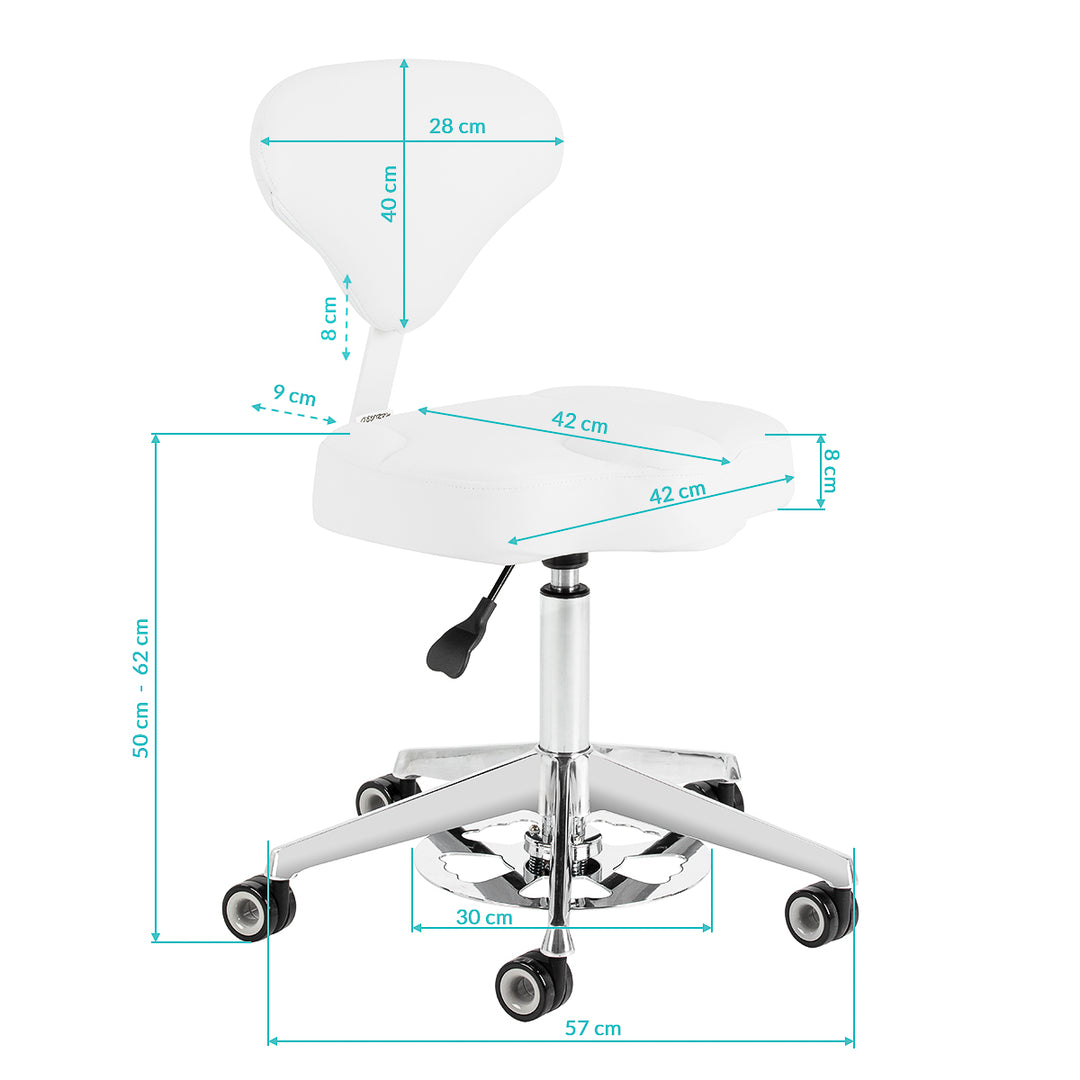 Sgabello con Ruote Azzurro 156F Bump-Up Bianco Neve - immagine 10