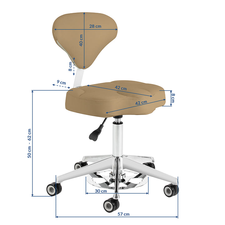 Sgabello con Ruote Azzurro 156F Bump-Up Beige - immagine 10