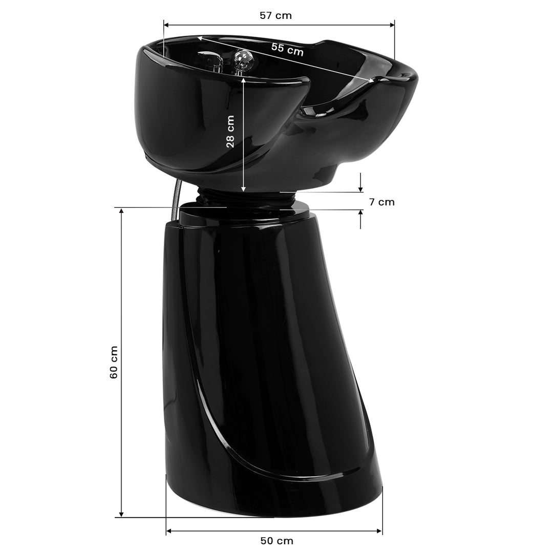 Lavatesta Parrucchiere Portatile Gabbiano B40 Nero - immagine 8