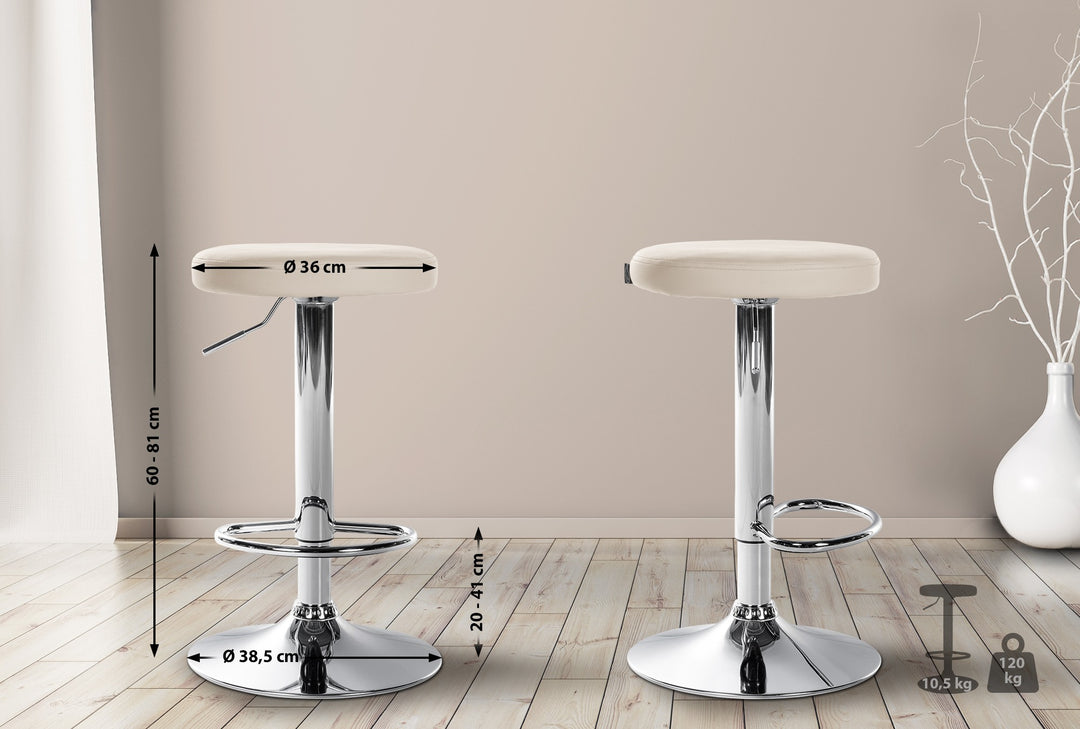 Sgabello da Bar 109 Ecopelle Crema - immagine 2