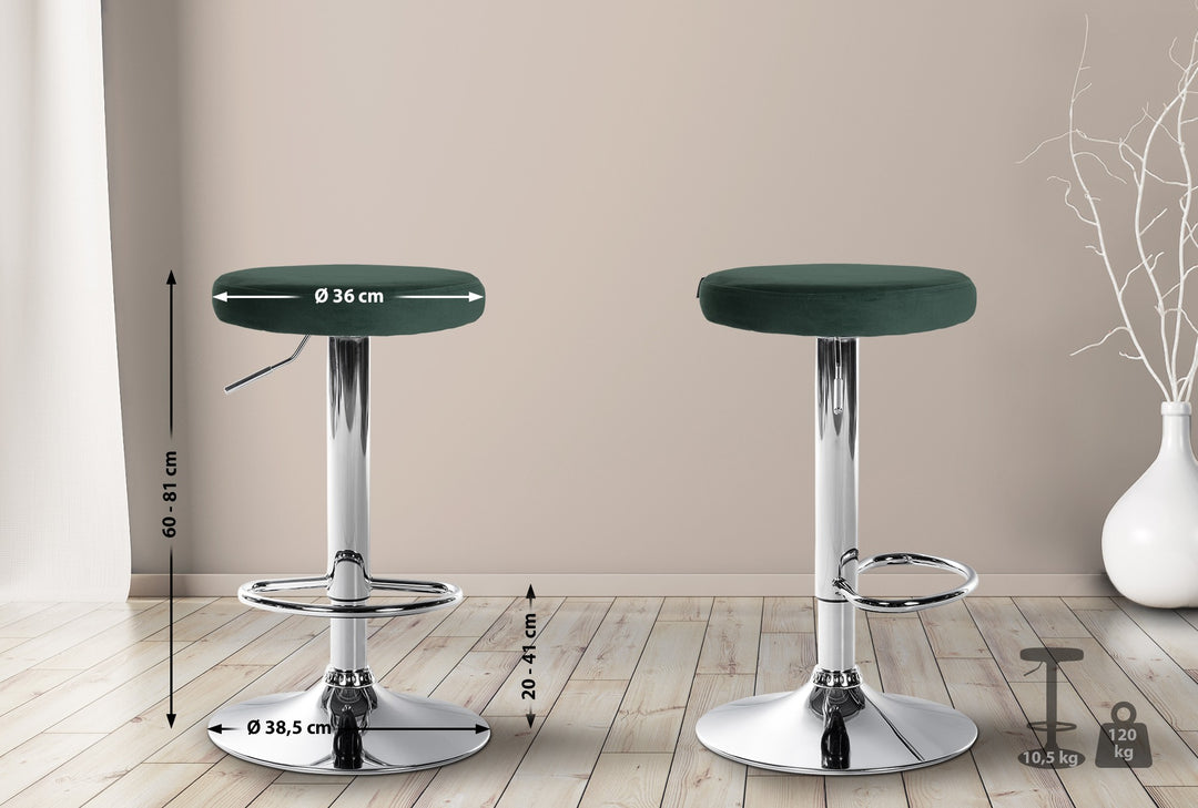 Sgabello da Bar 109 Velluto Verde - immagine 2