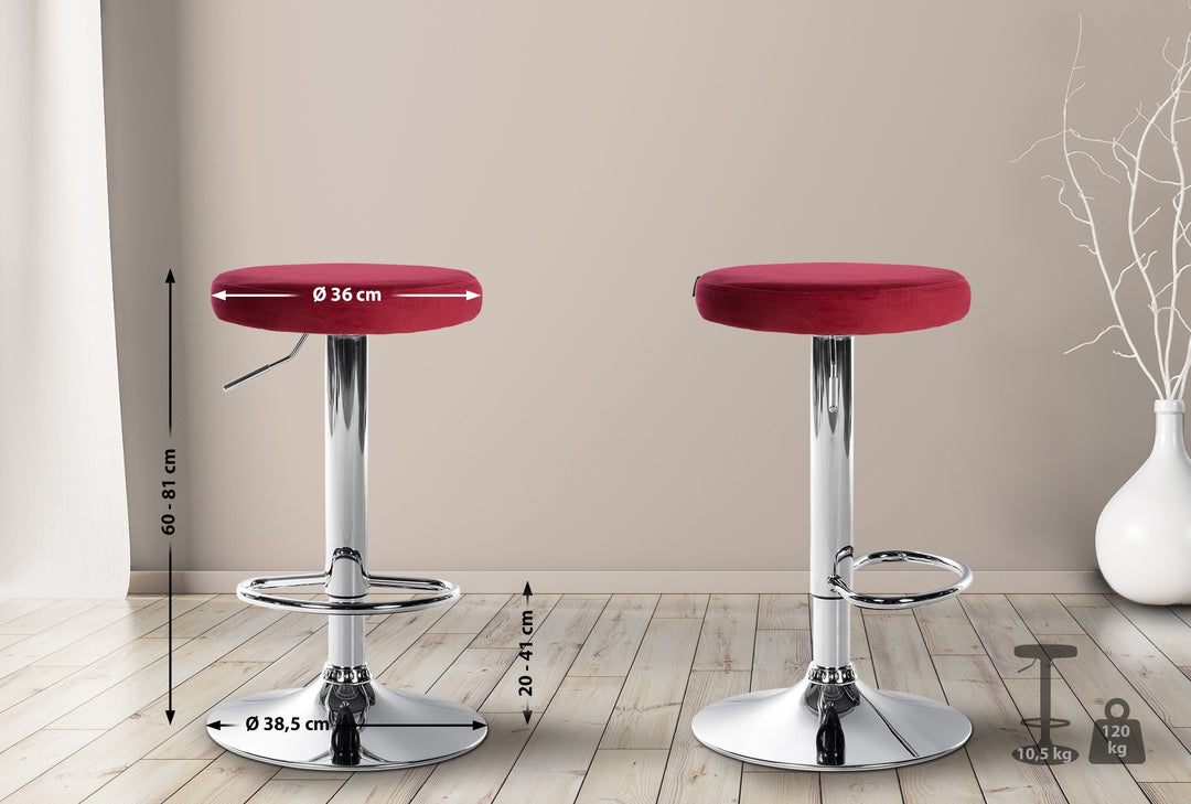 Sgabello da Bar 109 Velluto Rosso - immagine 2