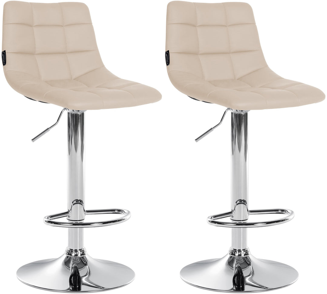 Set da 2 Sgabelli da Bar 107 Ecopelle Crema