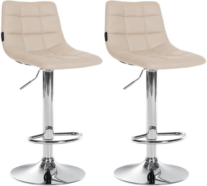 Set da 2 Sgabelli da Bar 107 Ecopelle Crema