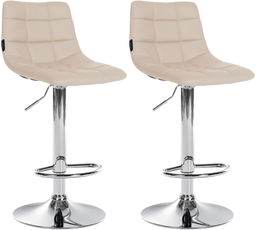 Set da 2 Sgabelli da Bar 107 Ecopelle Crema