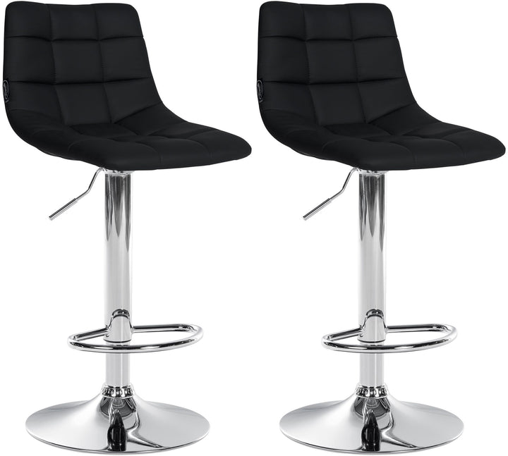 Set da 2 Sgabelli da Bar 107 Ecopelle Nero