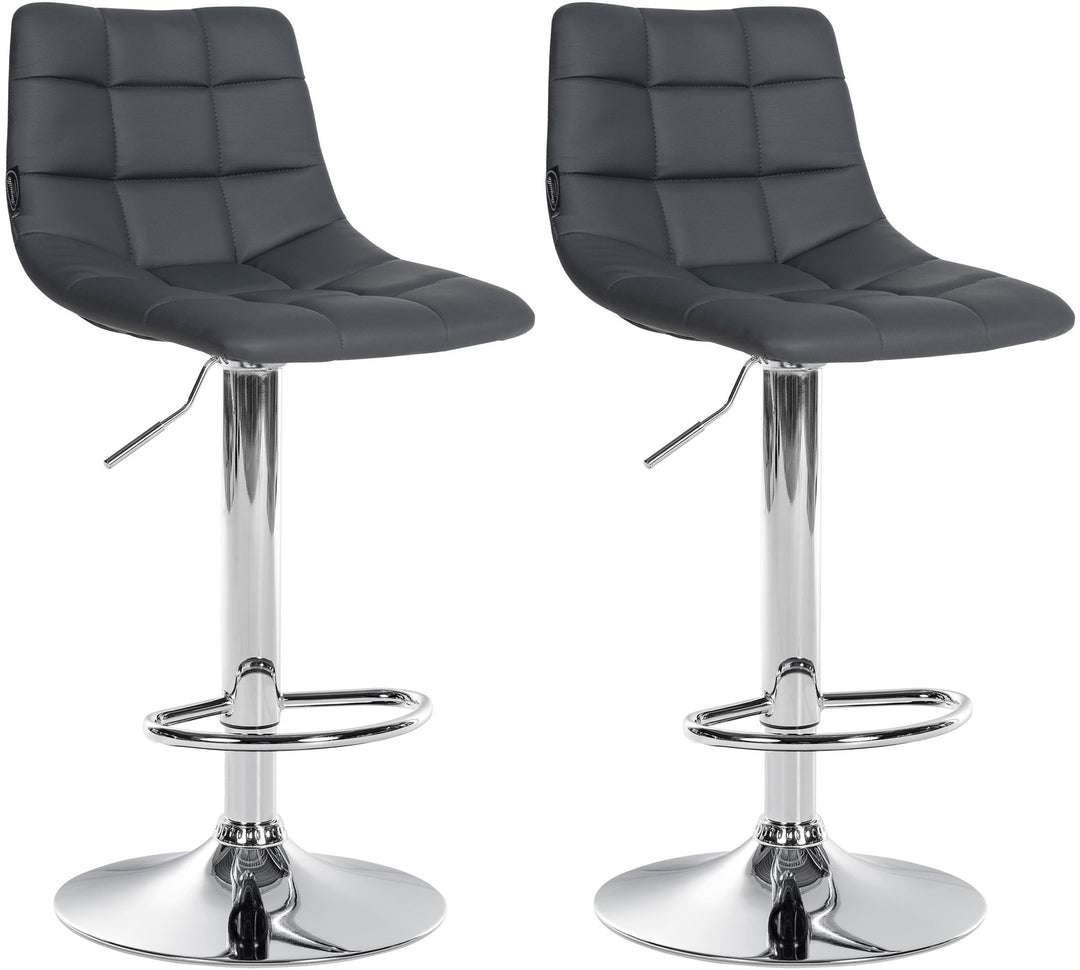 Set da 2 Sgabelli da Bar 107 Ecopelle Grigio
