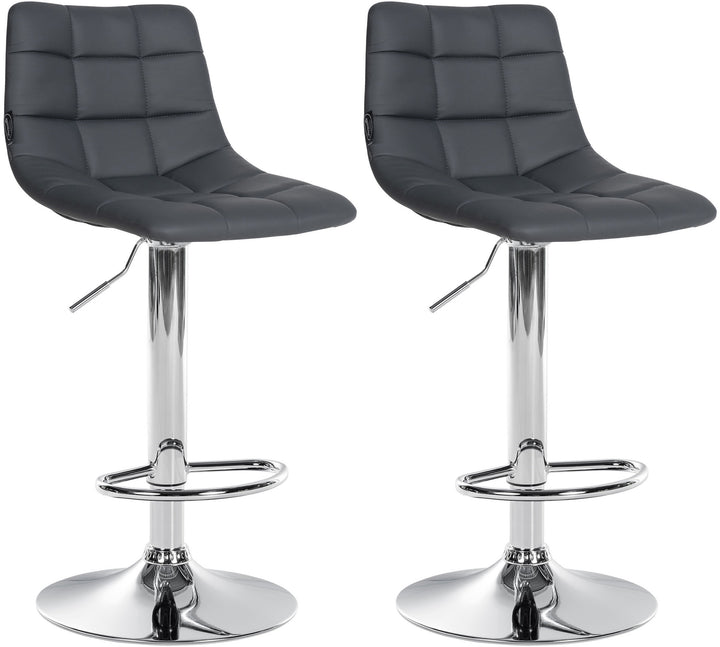 Set da 2 Sgabelli da Bar 107 Ecopelle Grigio