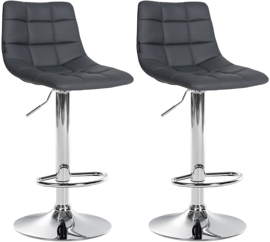 Set da 2 Sgabelli da Bar 107 Ecopelle Grigio