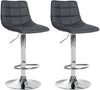 Set da 2 Sgabelli da Bar 107 Ecopelle Grigio