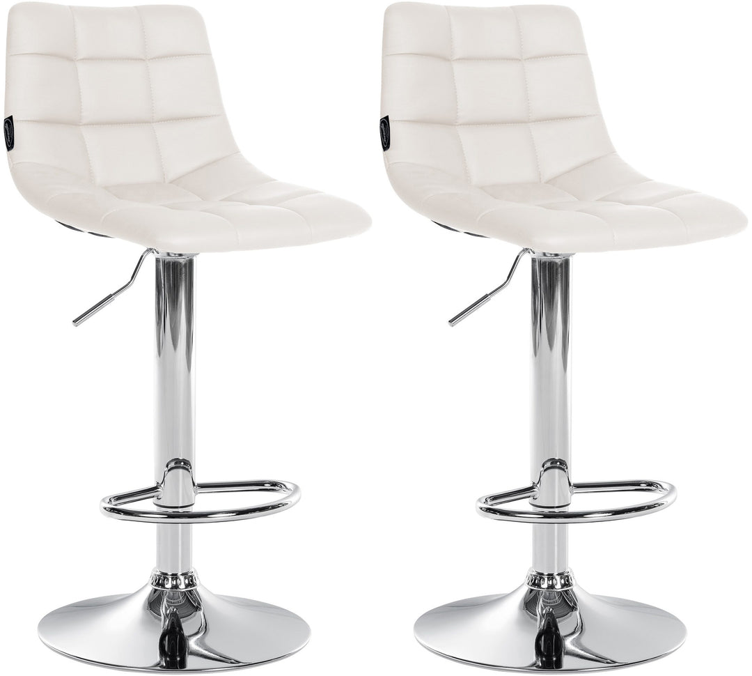Set da 2 Sgabelli da Bar 107 Ecopelle Bianco