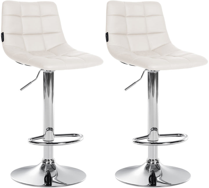 Set da 2 Sgabelli da Bar 107 Ecopelle Bianco