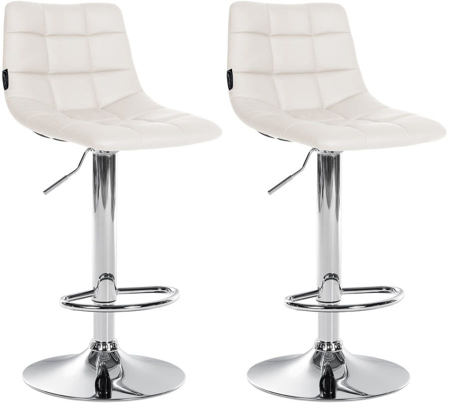 Set da 2 Sgabelli da Bar 107 Ecopelle Bianco