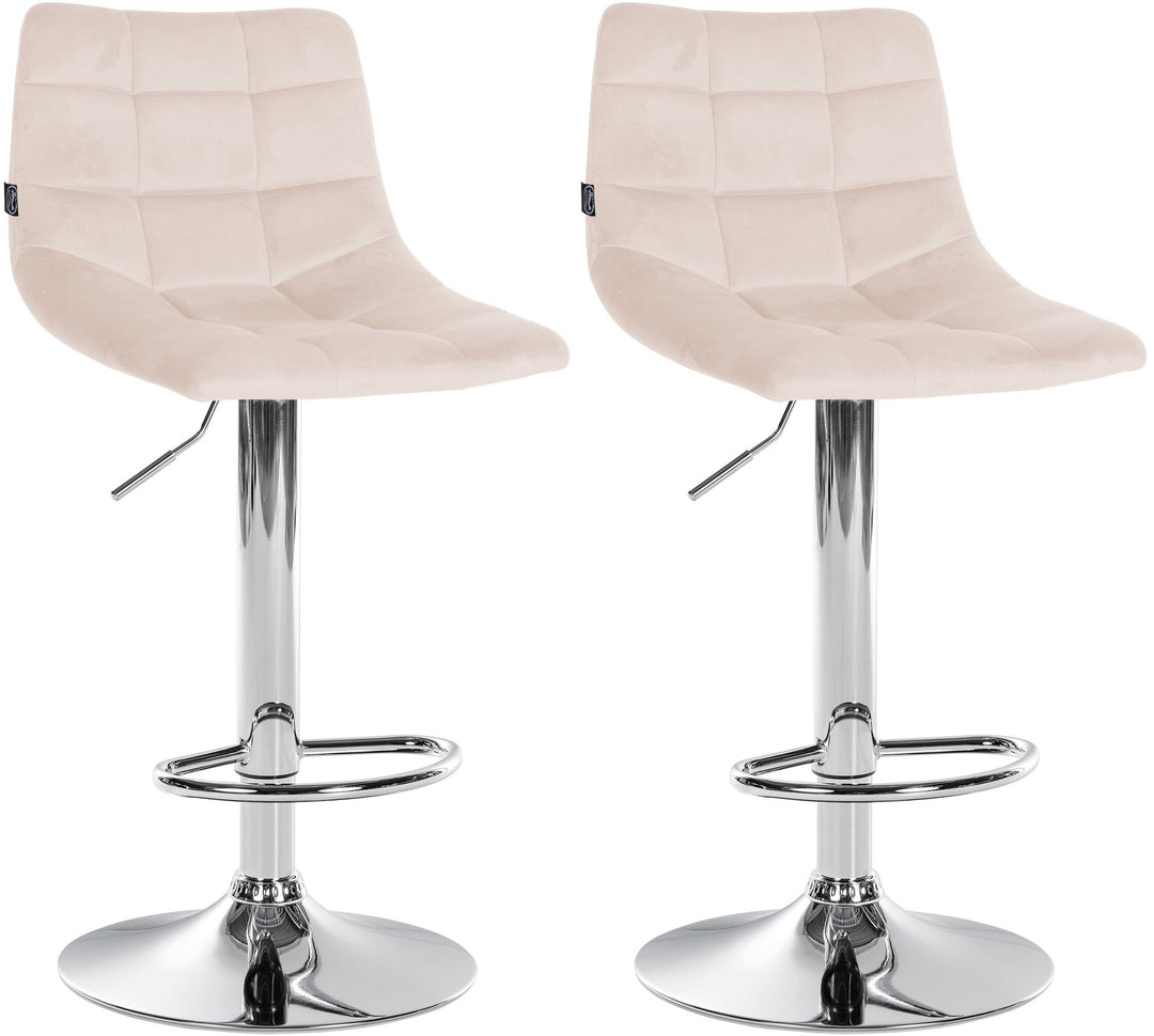 Set da 2 Sgabelli da Bar 107 Velluto Beige