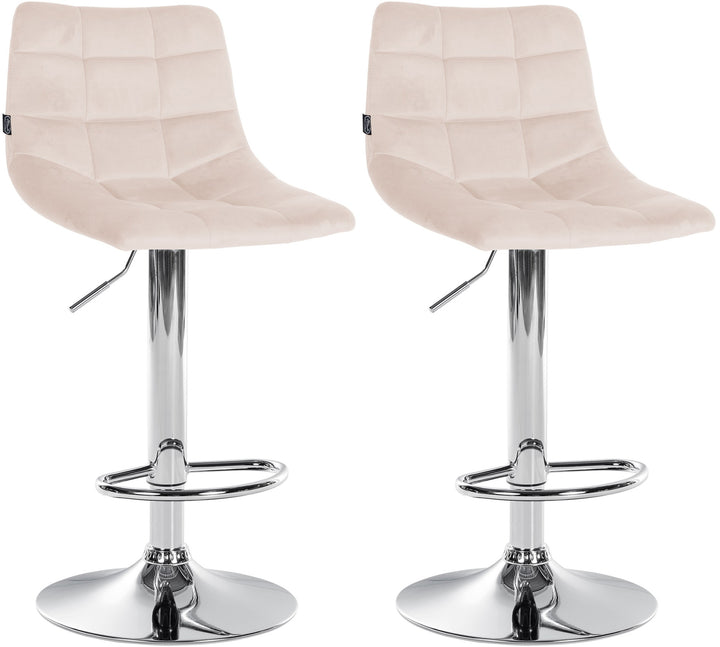 Set da 2 Sgabelli da Bar 107 Velluto Beige