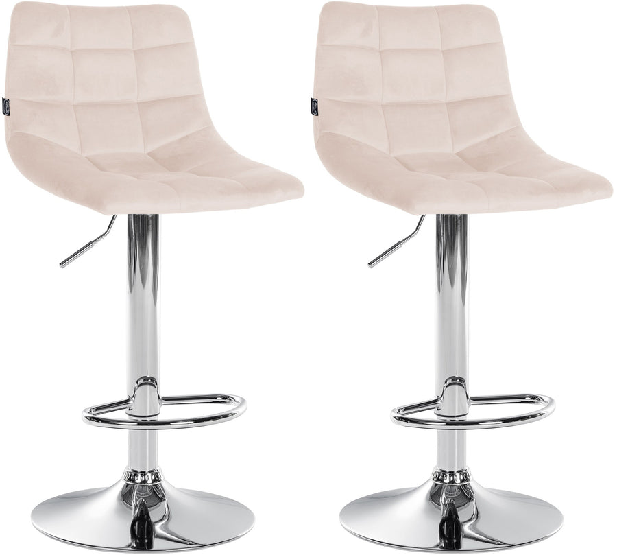Set da 2 Sgabelli da Bar 107 Velluto Beige