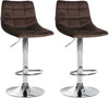 Set da 2 Sgabelli da Bar 107 Velluto Marrone