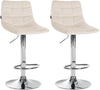 Set da 2 Sgabelli da Bar 107 Velluto Crema
