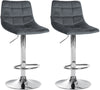 Set da 2 Sgabelli da Bar 107 Velluto Grigio scuro