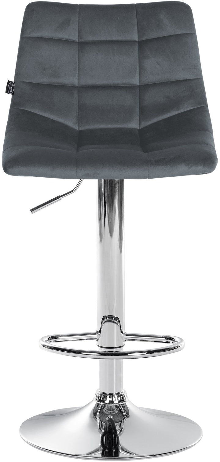 Set da 2 Sgabelli da Bar 107 Velluto Grigio scuro - immagine 4
