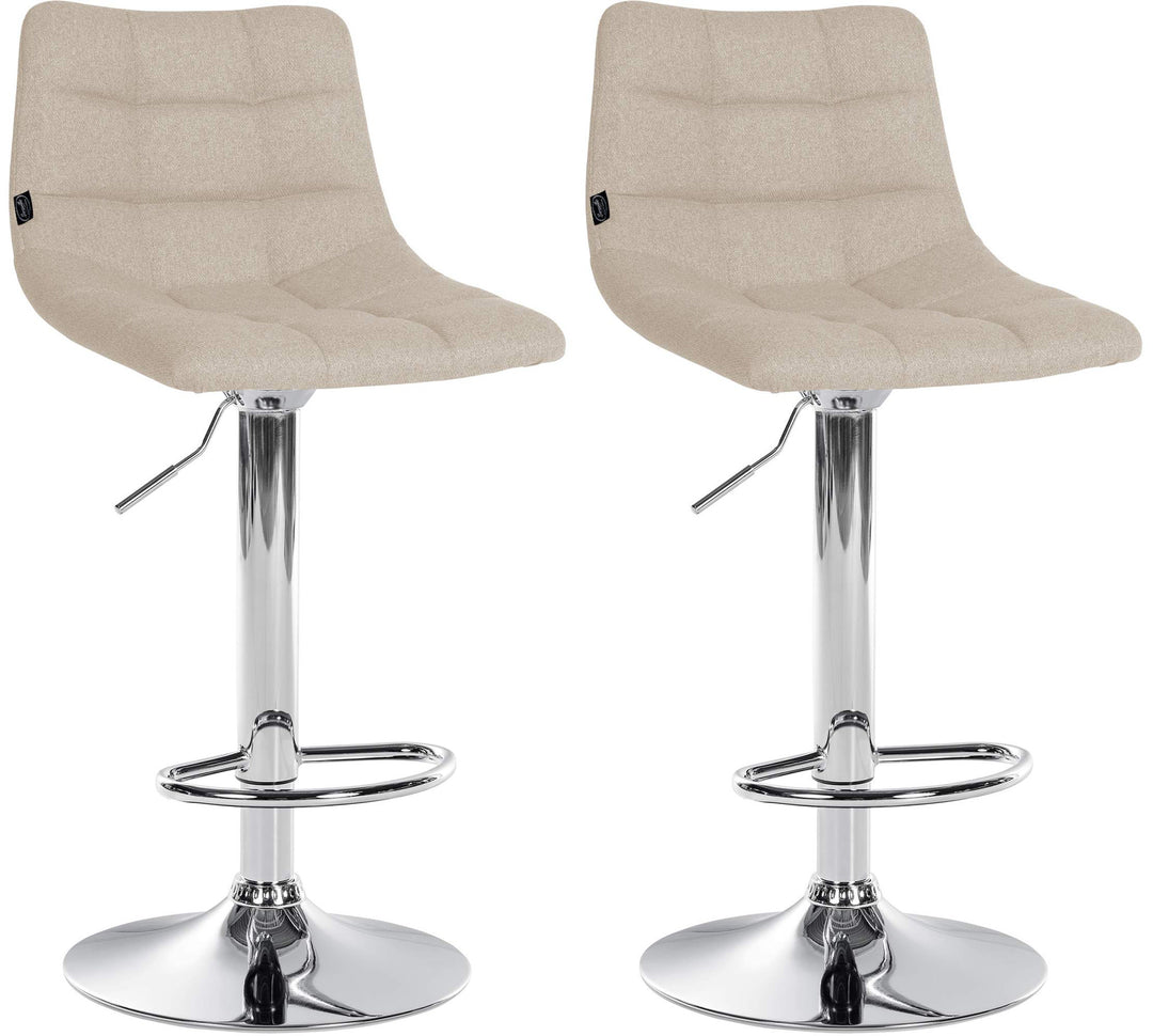Set da 2 Sgabelli da Bar 107 Tessuto Crema