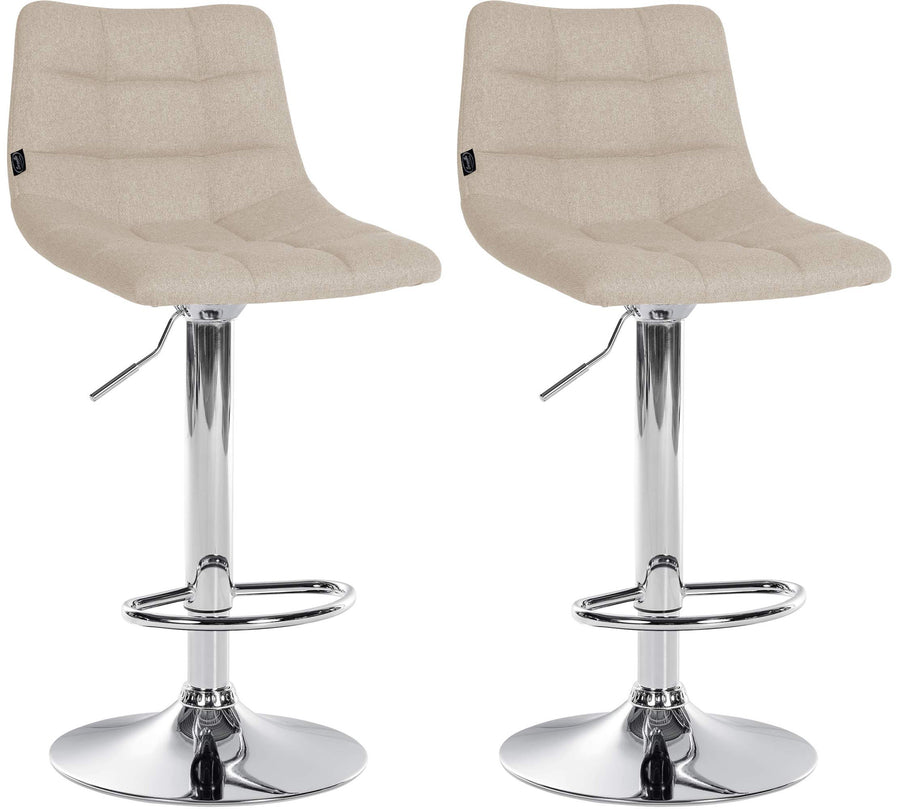 Set da 2 Sgabelli da Bar 107 Tessuto Crema