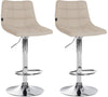 Set da 2 Sgabelli da Bar 107 Tessuto Crema
