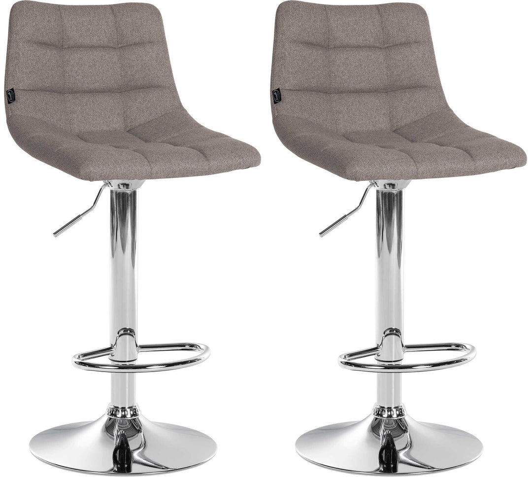 Set da 2 Sgabelli da Bar 107 Tessuto Grigio
