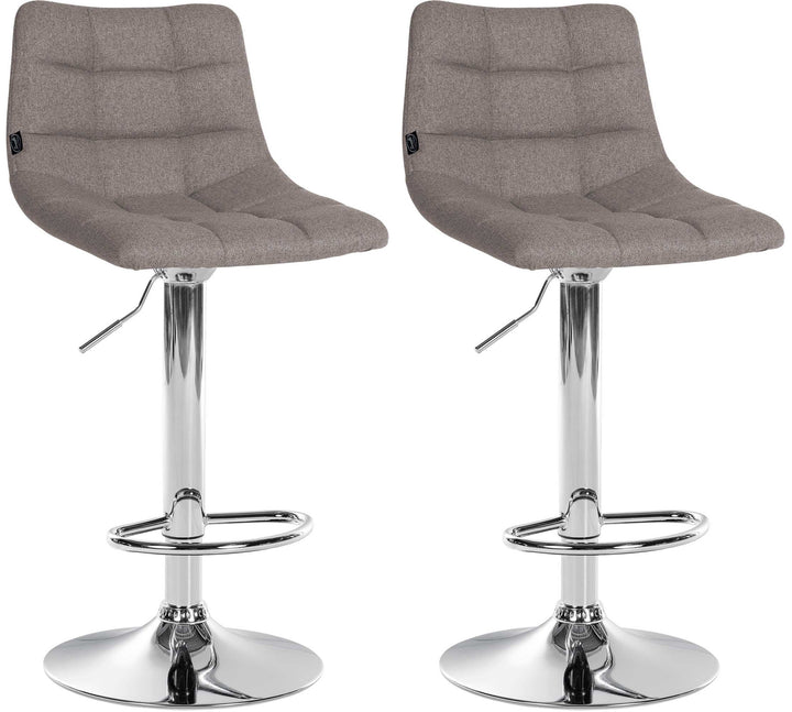 Set da 2 Sgabelli da Bar 107 Tessuto Grigio