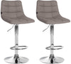 Set da 2 Sgabelli da Bar 107 Tessuto Grigio