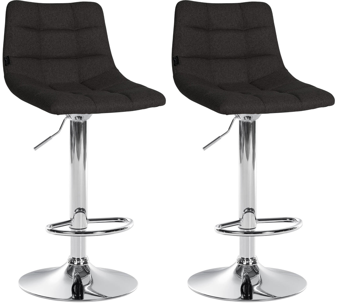 Set da 2 Sgabelli da Bar 107 Tessuto Nero