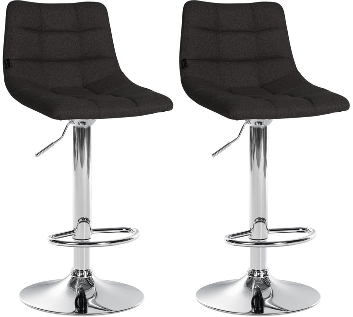 Set da 2 Sgabelli da Bar 107 Tessuto Nero