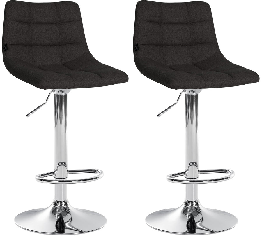 Set da 2 Sgabelli da Bar 107 Tessuto Nero