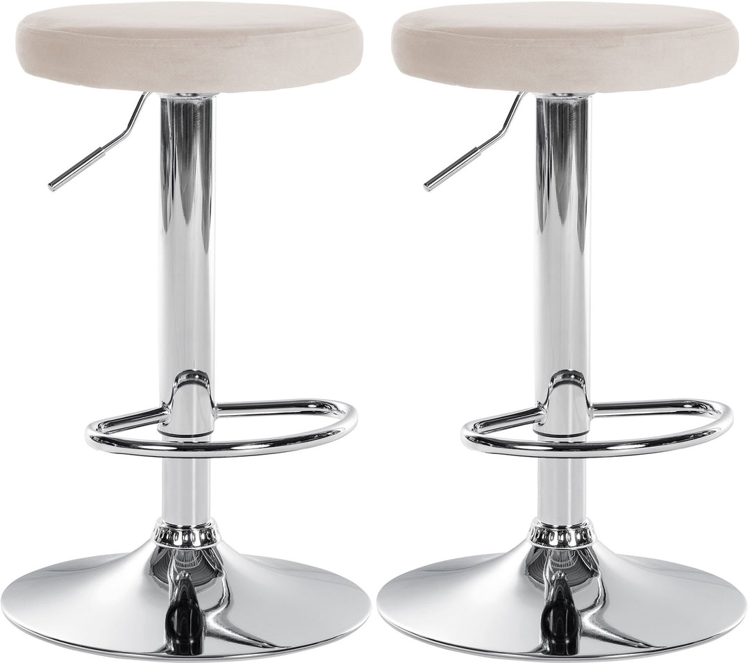 Set da 2 Sgabelli da Bar 109 Velluto Crema