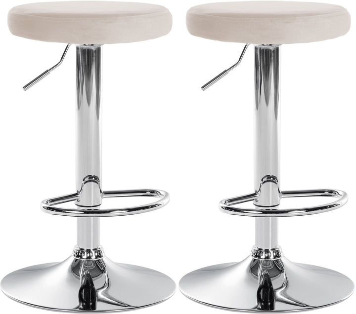 Set da 2 Sgabelli da Bar 109 Velluto Crema