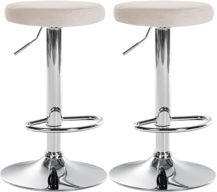 Set da 2 Sgabelli da Bar 109 Velluto Crema