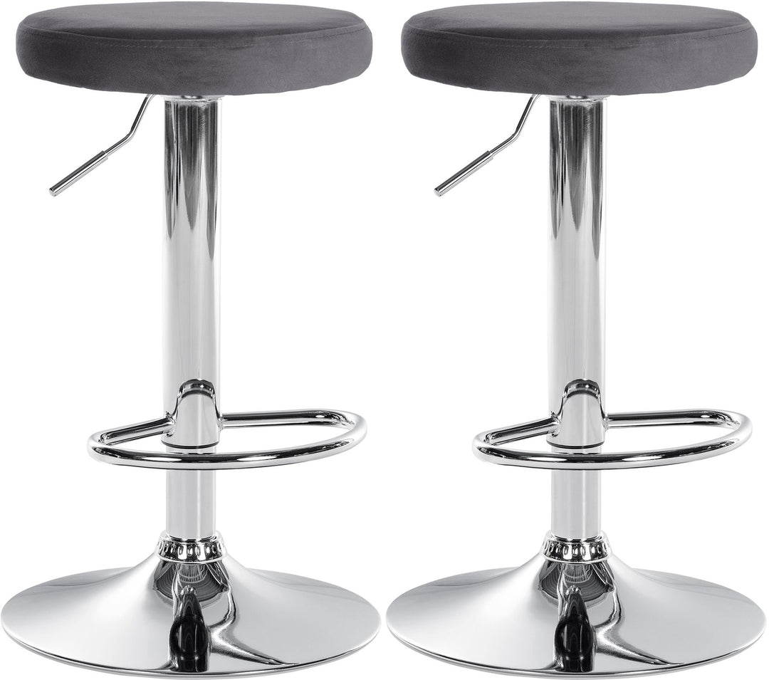 Set da 2 Sgabelli da Bar 109 Velluto Grigio scuro