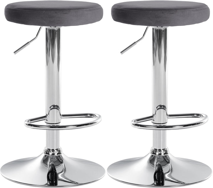 Set da 2 Sgabelli da Bar 109 Velluto Grigio scuro