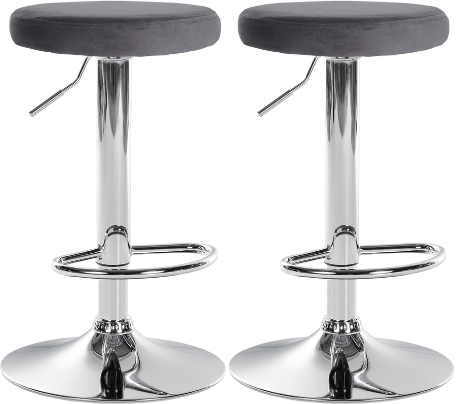 Set da 2 Sgabelli da Bar 109 Velluto Grigio scuro