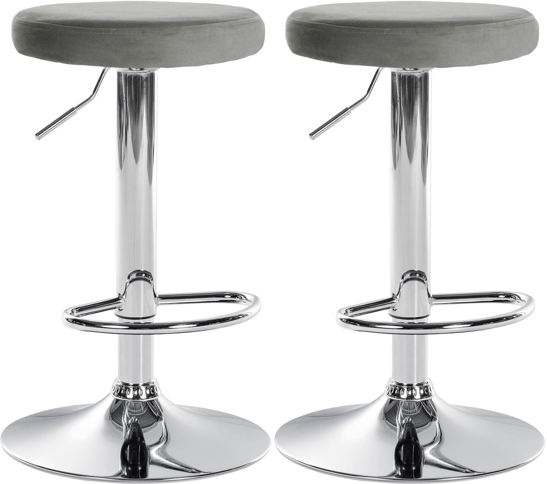 Set da 2 Sgabelli da Bar 109 Velluto Grigio