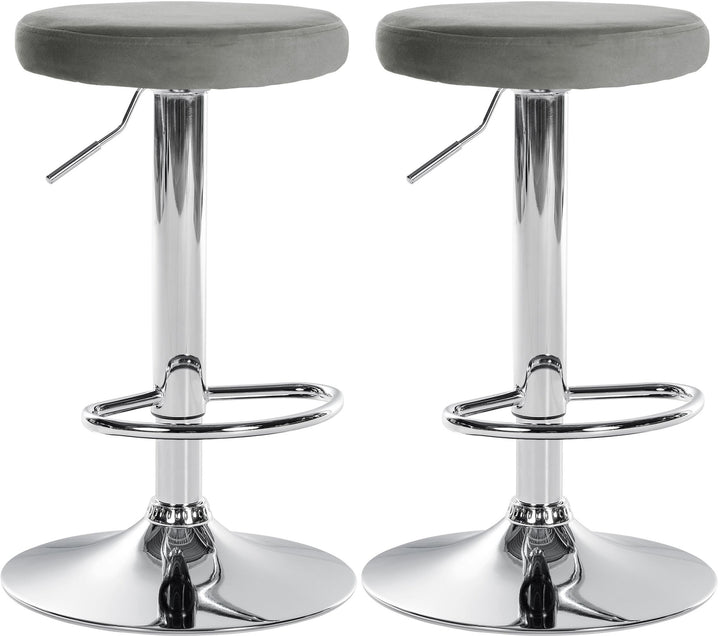 Set da 2 Sgabelli da Bar 109 Velluto Grigio