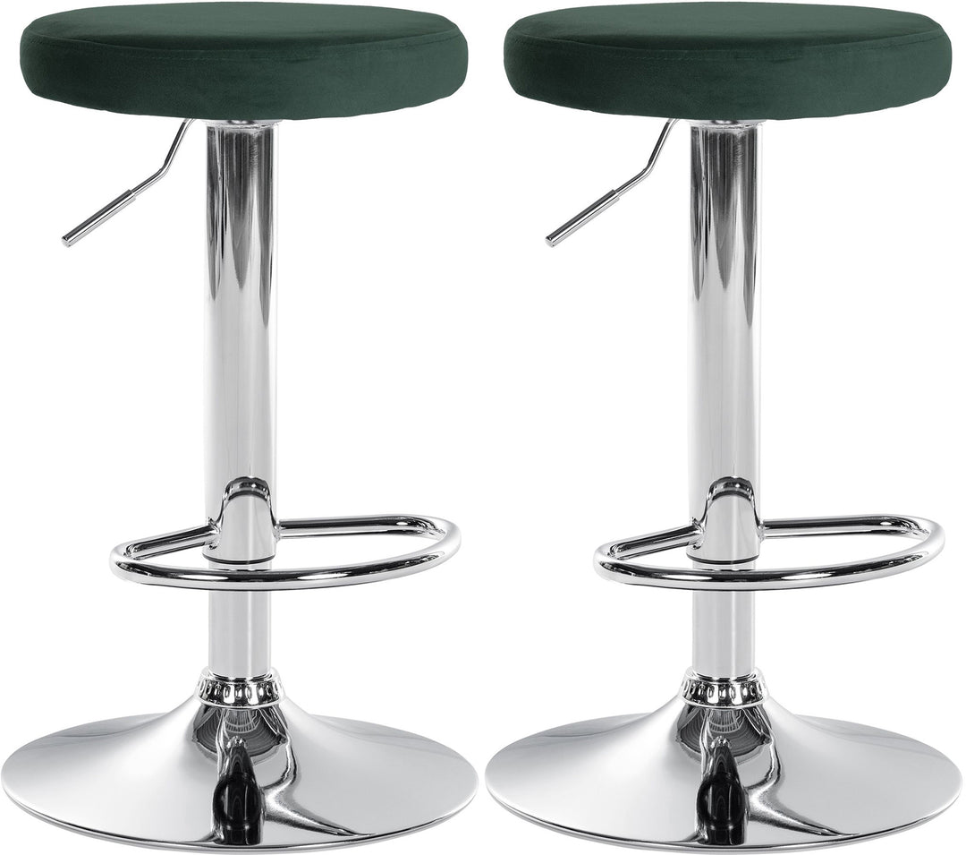 Set da 2 Sgabelli da Bar 109 Velluto Verde