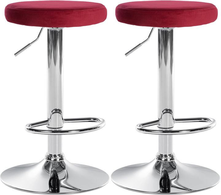 Set da 2 Sgabelli da Bar 109 Velluto Rosso