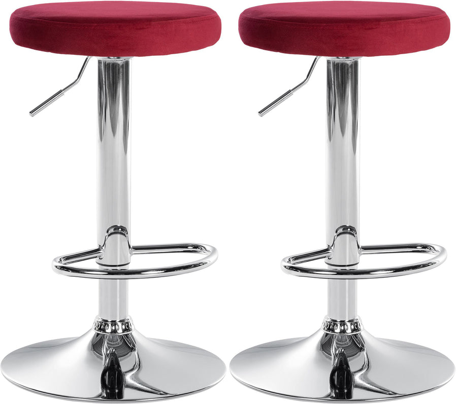 Set da 2 Sgabelli da Bar 109 Velluto Rosso