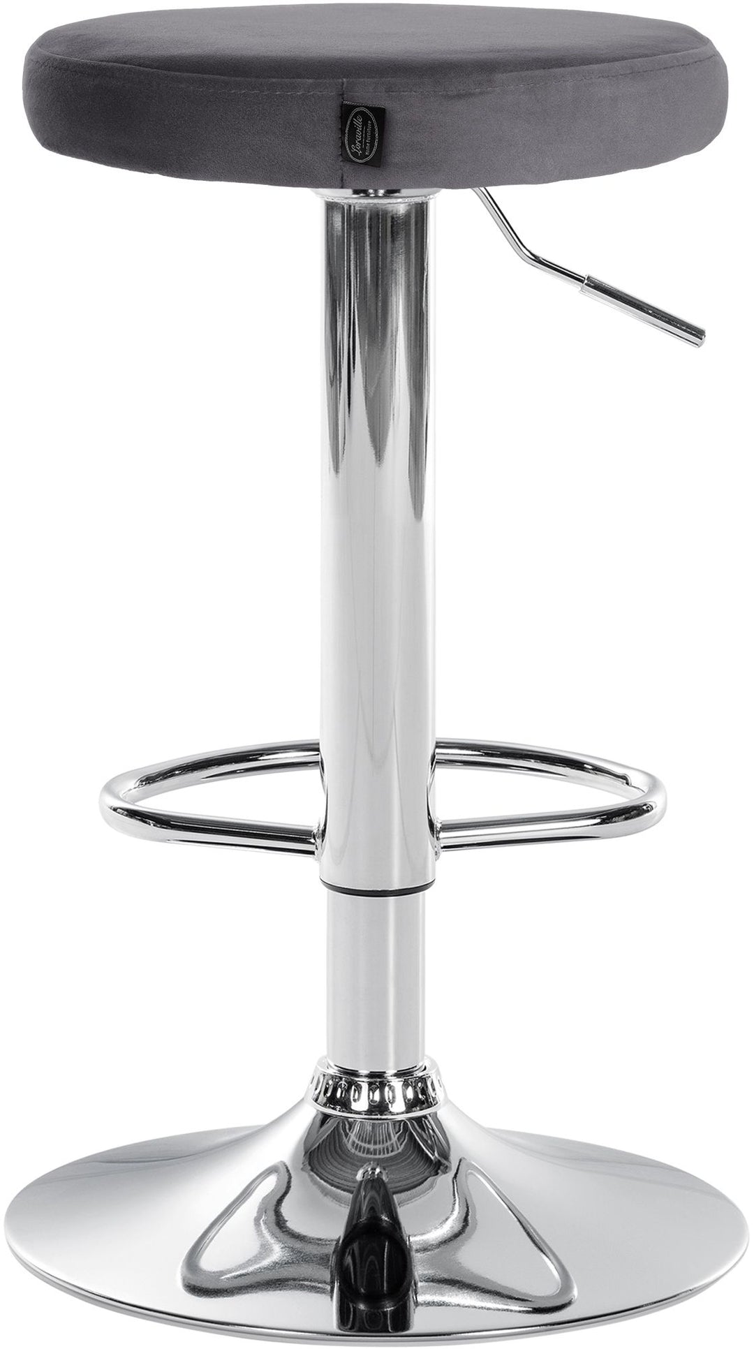 Set da 2 Sgabelli da Bar 109 Velluto Grigio scuro - immagine 6