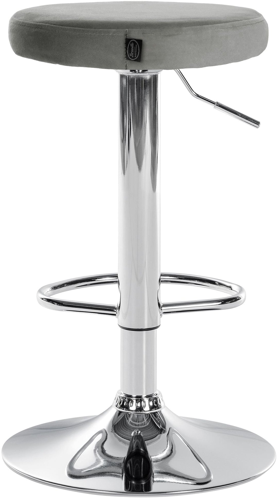 Set da 2 Sgabelli da Bar 109 Velluto Grigio - immagine 6