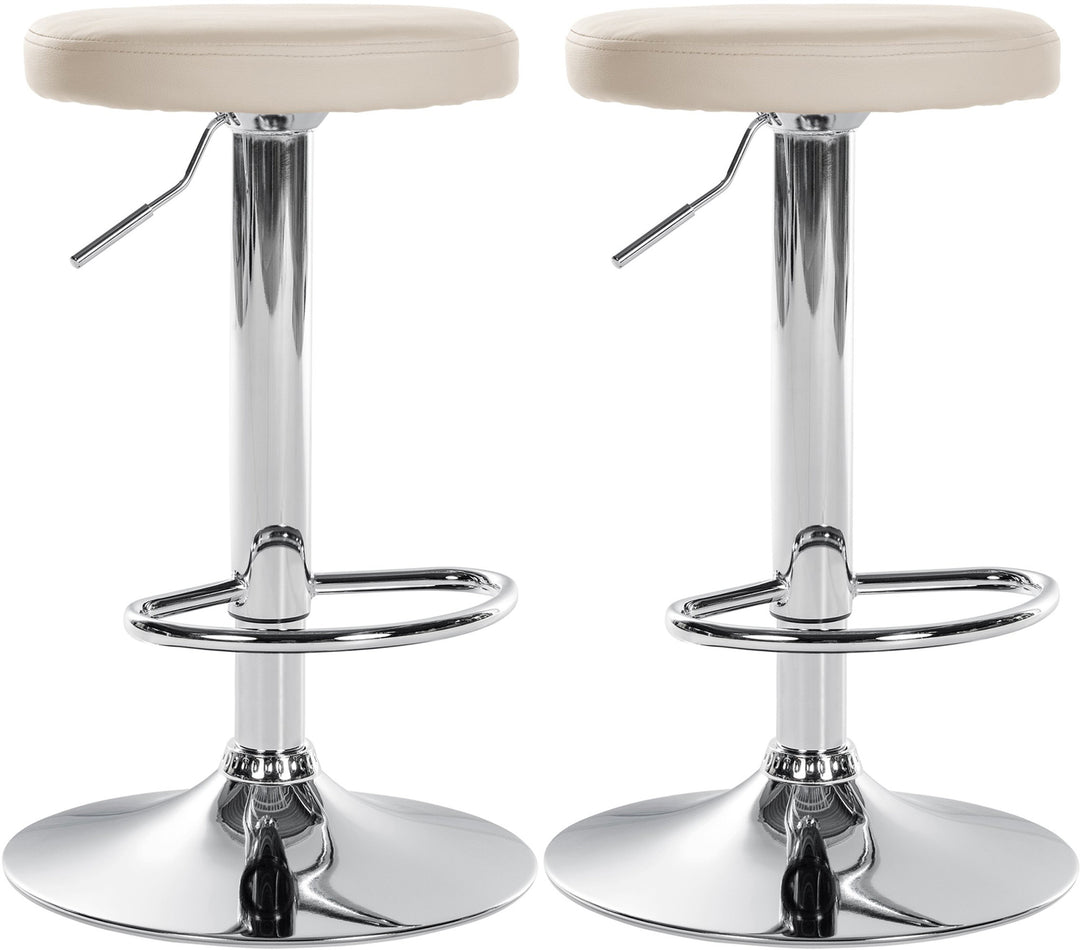 Set da 2 Sgabelli da Bar 109 Ecopelle Crema