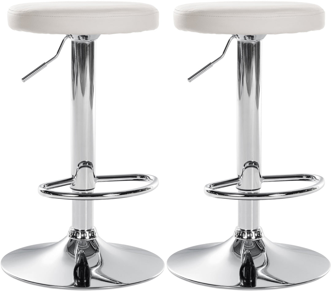 Set da 2 Sgabelli da Bar 109 Ecopelle Bianco